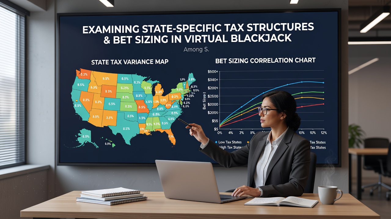 Graph illustrating bet size distribution across different state tax regimes for mobile blackjack users